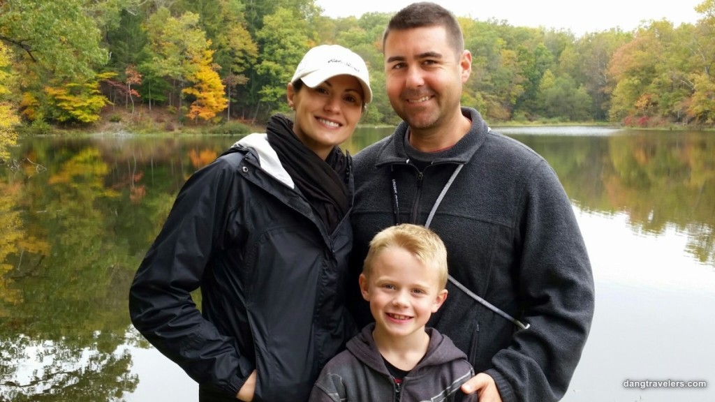 Us with our nephew hiking around the lake