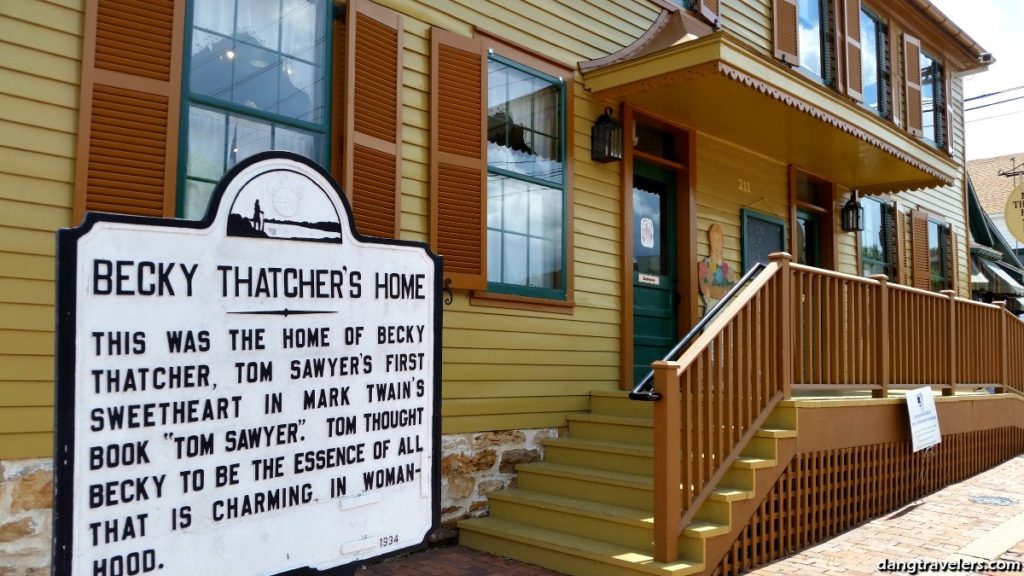 The front of Becky Thatcher's House in Hannibal Missouri.