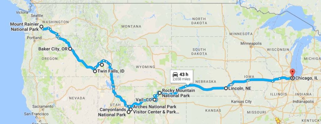 Road Trip Map Last Month