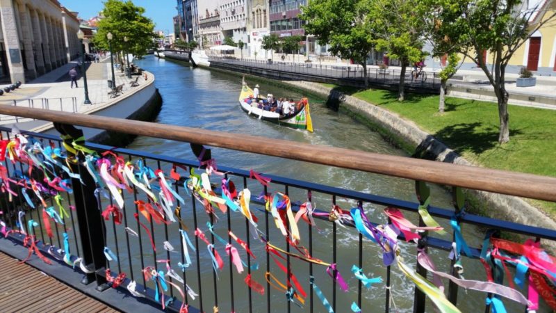 The colorful town of Aveiro in Portugal. 