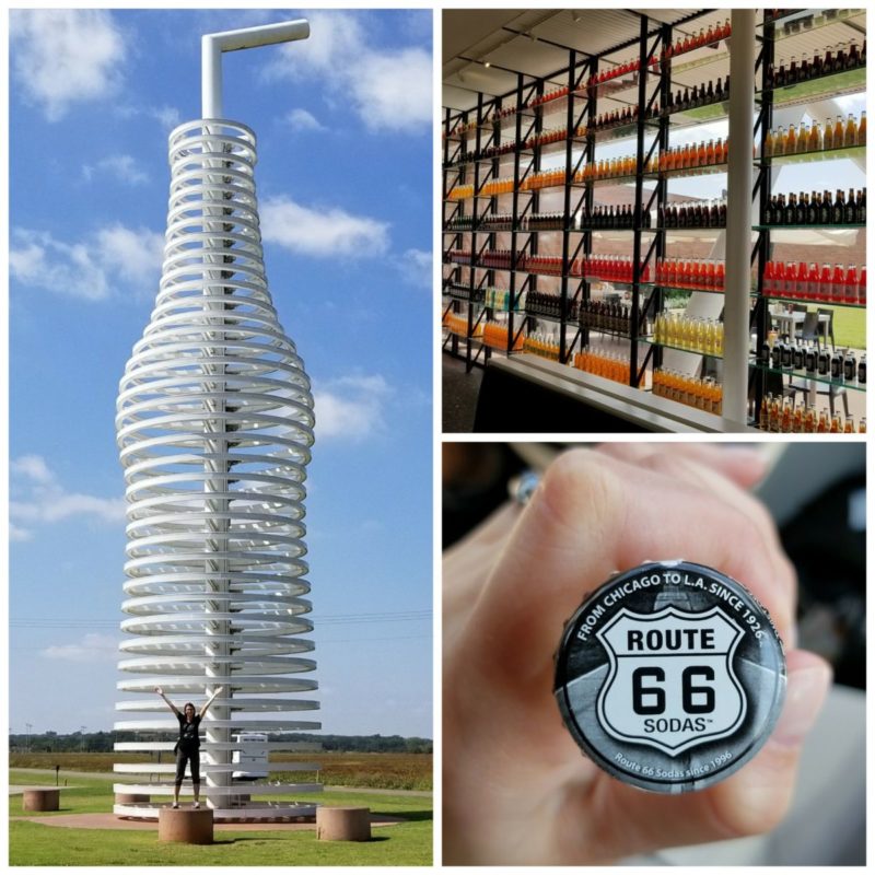 Inside and outside at POPS, one of Oklahoma City Route 66 attractions.