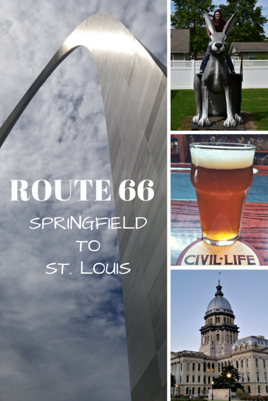 The historic US Route 66 road trip itinerary from Springfield, Illinois to St. Louis, Missouri