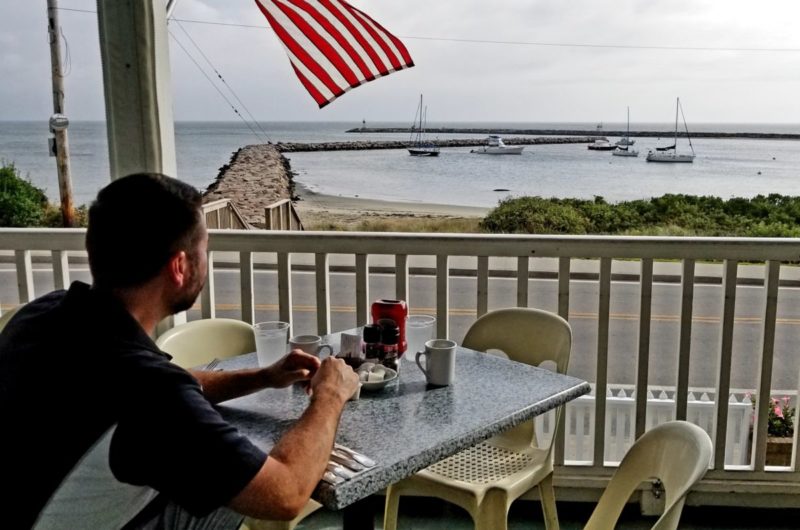 Breakfast view from the National Hotel, one of Block Island hotels.