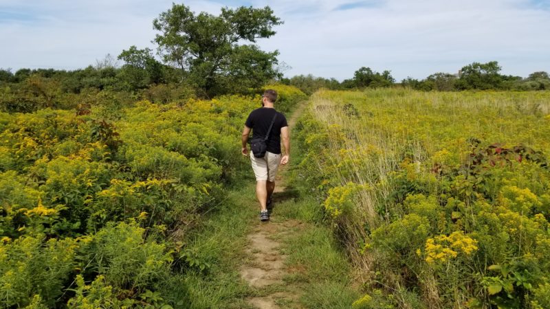 Searching for glass orbs on Block Island.