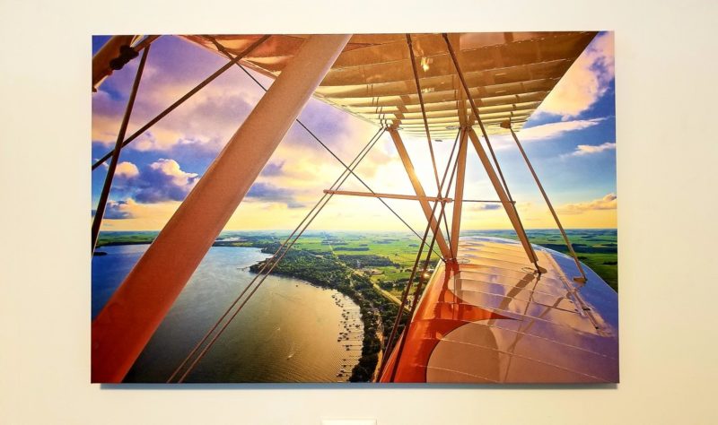 An aerial picture of Clear Lake, Iowa from a small plane.