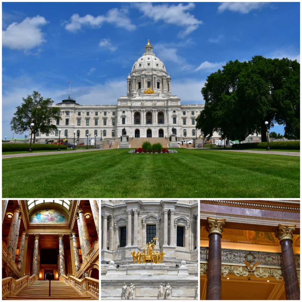 Best things to do in downtown St. Paul include a tour of the Minnesota State Capitol. Not only are you guided through the inside but get to adventure to the rooftop for sensational views of Saint Paul.