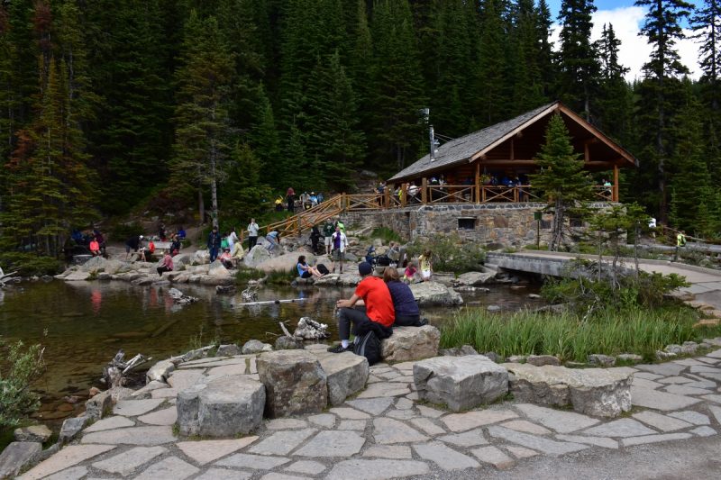 The Lake Agnes trail leads to the Lake Agnes Tea House which carries over 100 different types of loose leaf teas and some sandwiches and soups.