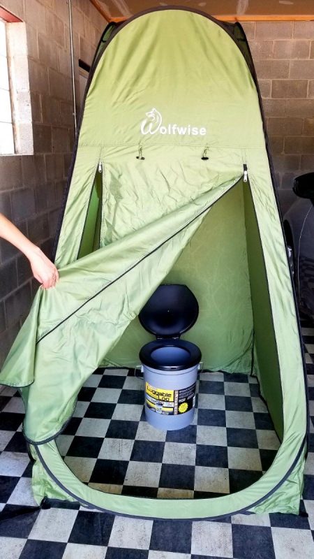Portable Bucket Toilet & Privacy Tent WC Combo – Ideal For Camping, Caravan, Work