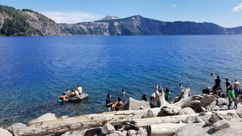 The Cleetwood Cove Trail in Crater Lake National Park is steep but well worth the hike to get down to the water.