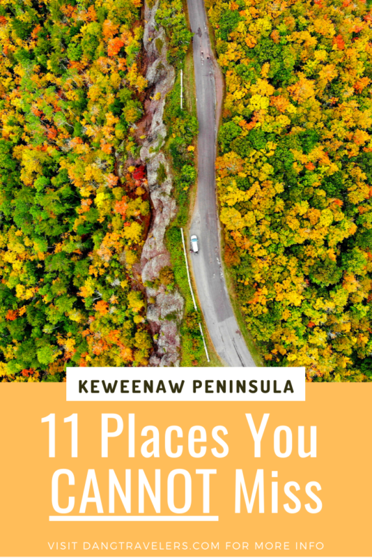 The Keweenaw Peninsula's fall foliage season will rival that of any locale in the United States. Do not miss these awesome things to do on your road trip through Michigan's Upper Peninsula! #thingstodoin #upperpeninsula #michigan #copperharbor