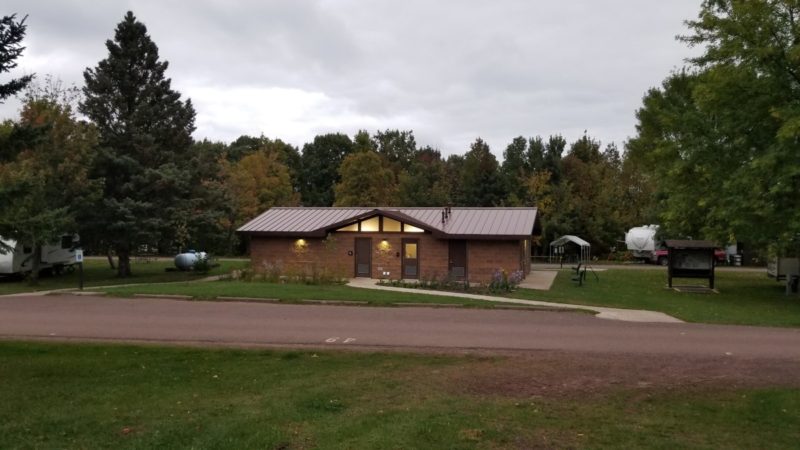 Union Bay Campground at Porcupine Mountains Wilderness State Park in Michigan. Modern campground with electric, water, flush toilets, and hot showers.