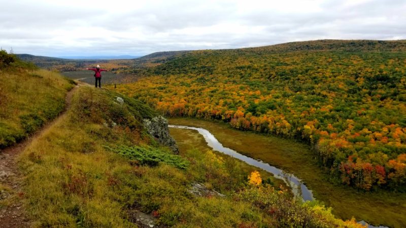 Best hikes in Porcupine Mountains includes the Escarpment Trail, an 8-mile out and back trail. It is one of the best hikes in Michigan, and possibly all of the Midwest.