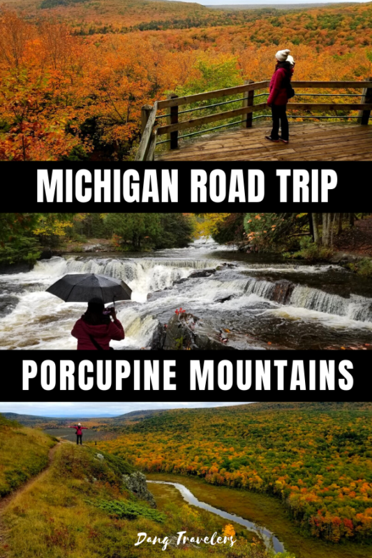 If you are looking for things to do on a Michigan fall road trip, do not miss Porcupine Mountains Wilderness State Park where you'll find waterfalls, hiking, camping, and backpacking trails. #porcupinemountains #michiganhiking #autumnleaves