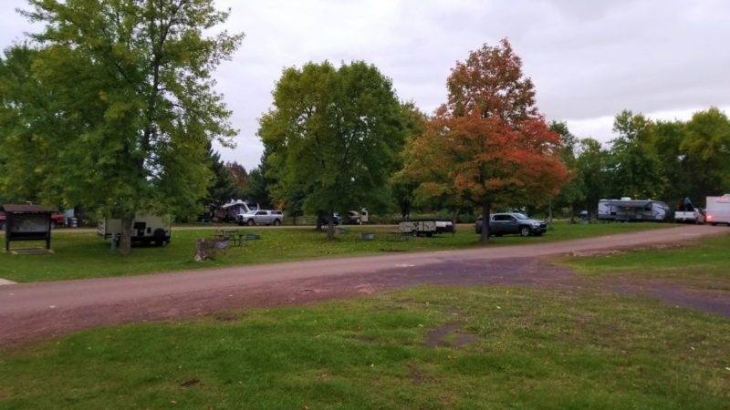 Union Bay Campground at Porcupine Mountains Wilderness State Park in Michigan. Modern campground with electric, water, flush toilets, and hot showers.