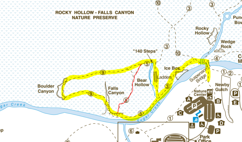 Turkey Run Trail 3 to 5 to 9 Loop - the best hiking trail in the state park.