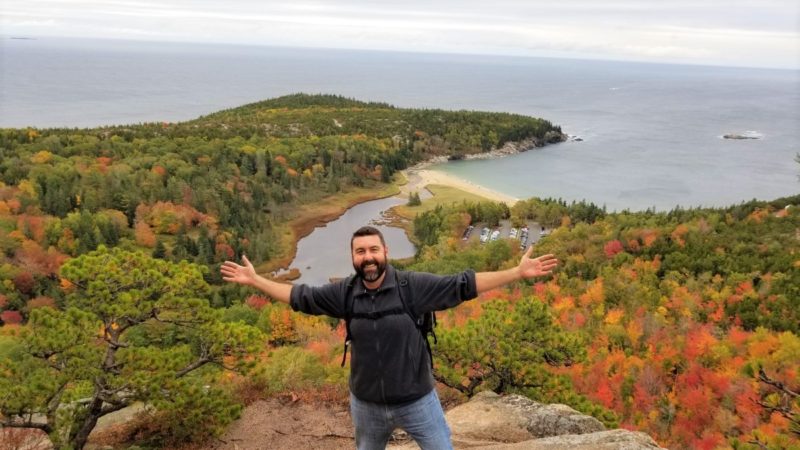 One of the best hiking trails in Acadia National Park, the Beehive Trail.