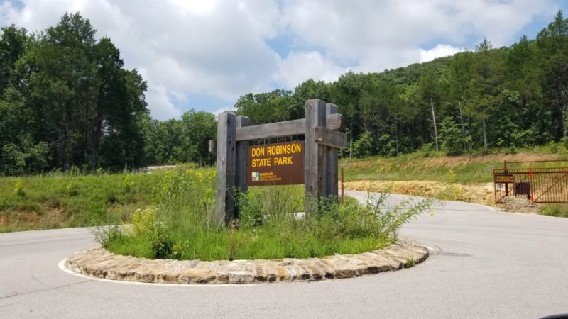 The Sign at the entrance of Don Robinson State Park in Missouri.