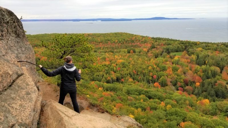 Iron rungs on the Beehive Trail in Acadia National Park.