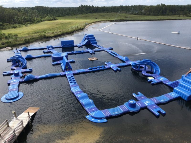 There are all kinds of fun things to do in Orlando besides Disney such as Lake Nona's Inflatable Water Park.