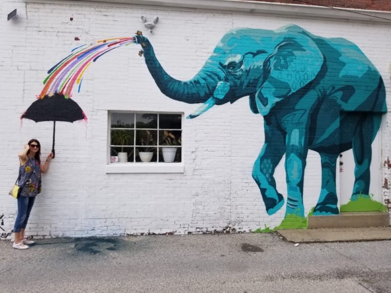 Elephant in the Room Mural in Lafayette, Indiana.