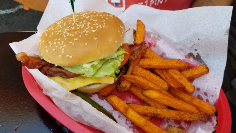 Triple XXX Burger in West Lafayette with Sweet Potato Fries.