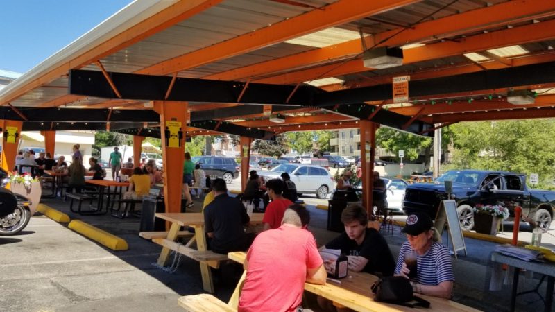 Triple XXX Restaurant outdoor patio in West Lafayette, Indiana - Home of the Famous Chop Steak