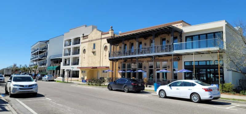 Buildings of Bay St. Louis Restaurants on Beach Boulevard.