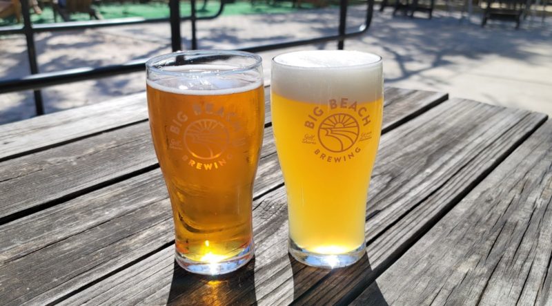 Two local craft beers at Big Beach Brewing Company in Gulf Shores, Alabama.