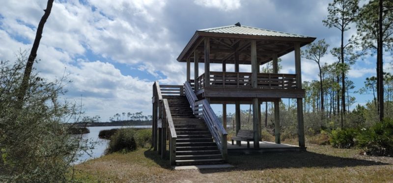 The observation tower on the Pine Beach Trail at Bon Secour Refuge in Alabama.