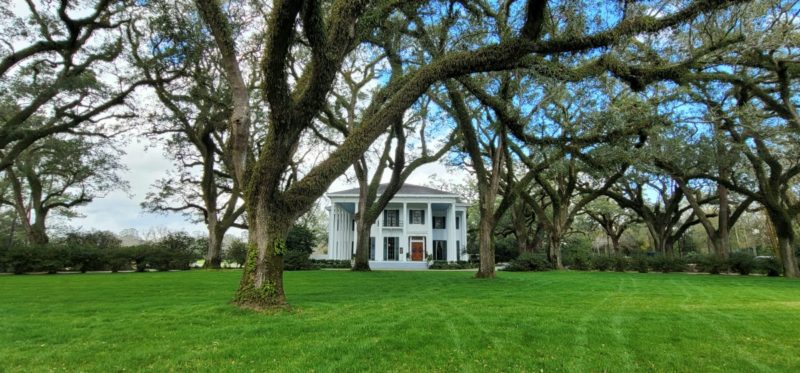 The lawn and the front of the Bragg Mitchell Mansion in Mobile.