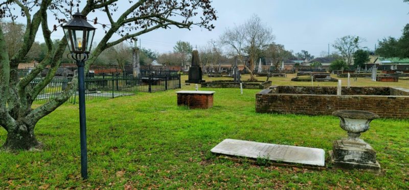 Tombstones inside the Church Street Cemetery.