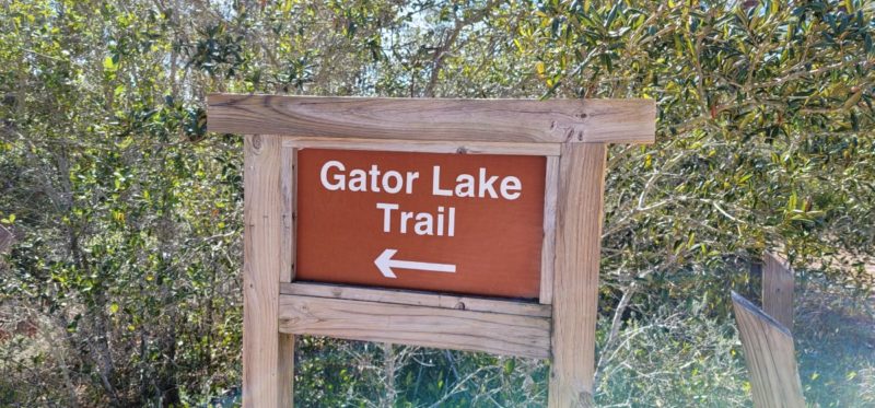 Gator Lake Trail Sign in Bon Secour Refuge.