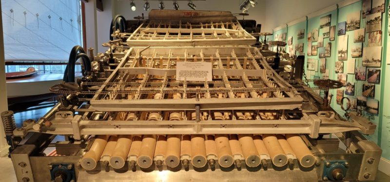 A shrimp peeling machine at the Maritime & Seafood Industry Museum.