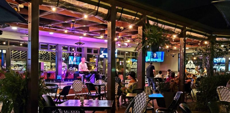 Live music on the outdoor patio at Mosaic on Government Street in Ocean Springs - Mississippi Gulf Coast.