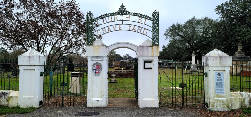 The entrance of the Church Street Grave Yard in Mobile.