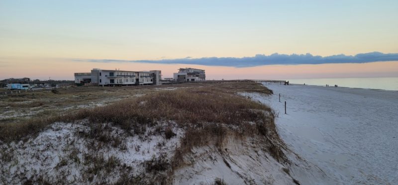 The Lodge at Gulf State Park at Sunset.