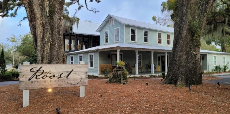 The front of The Roost Boutique Hotel in Ocean Springs on the Mississippi Gulf Coast.