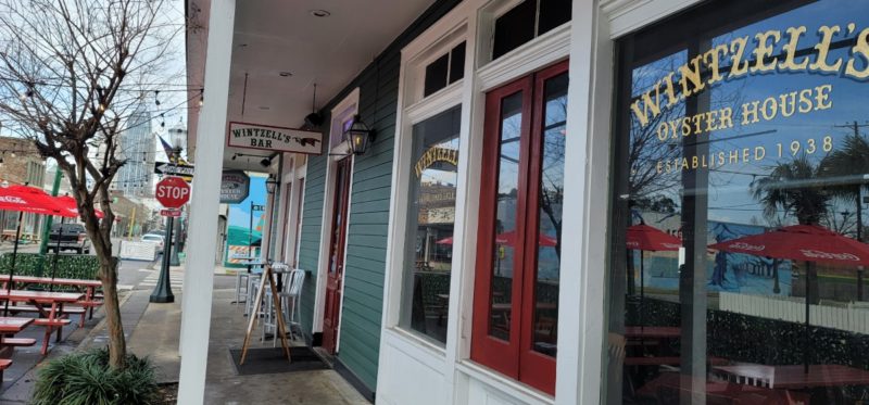 The front doors of Wintzell's Oyster House.