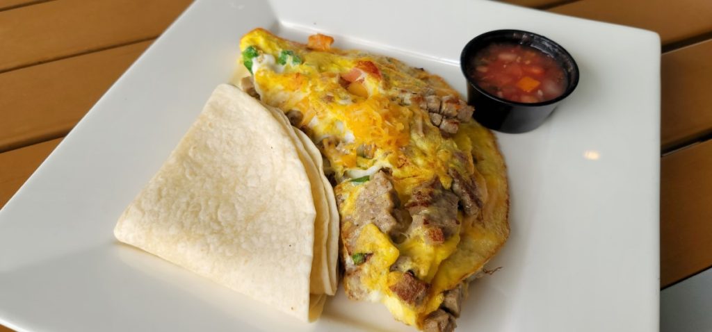 A breakfast burrito at the Southern Grind inside the Indigo Hotel in Gulf Shores, Alabama.