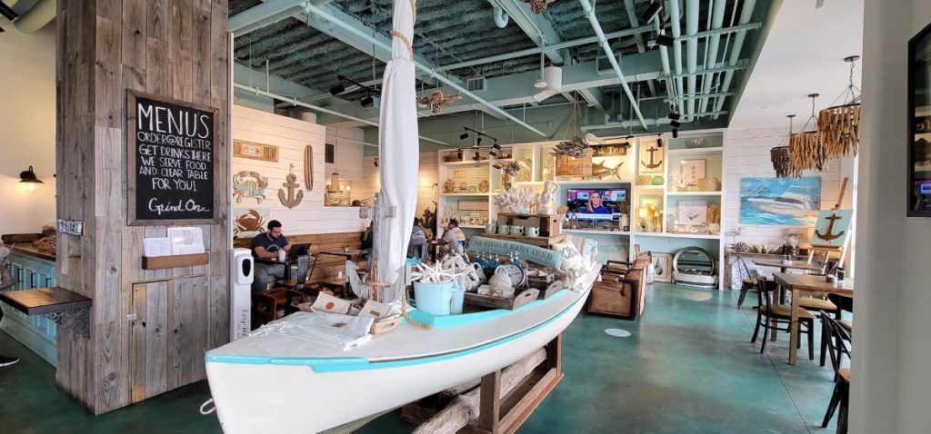 Inside The Southern Grind at Indigo in restaurants Gulf Shores, Alabama.