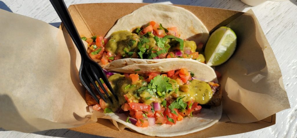 Fish tacos at the Gulf is one of the fun Orange Beach restaurants on the water. 