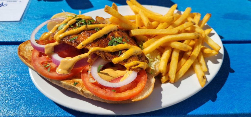 Fish sandwich at the Hangout Gulf Shores.