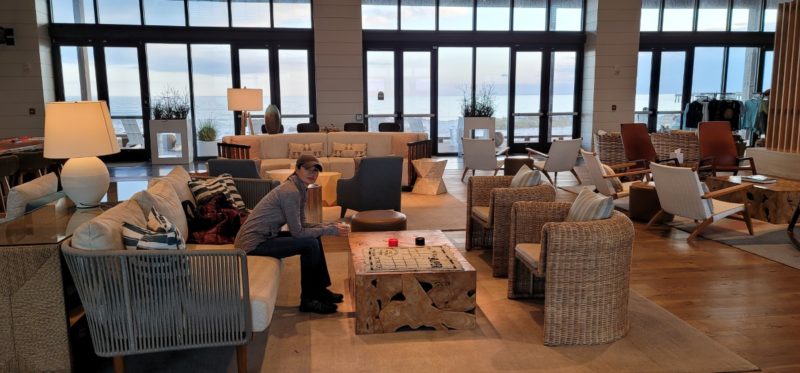 The lobby at the Lodge at Gulf State Park in Gulf Shores, Alabama.