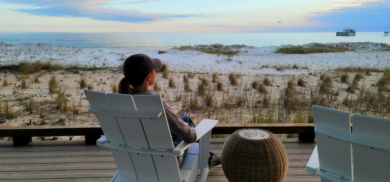 A pastel sunset overlooking the Gulf of Mexico.