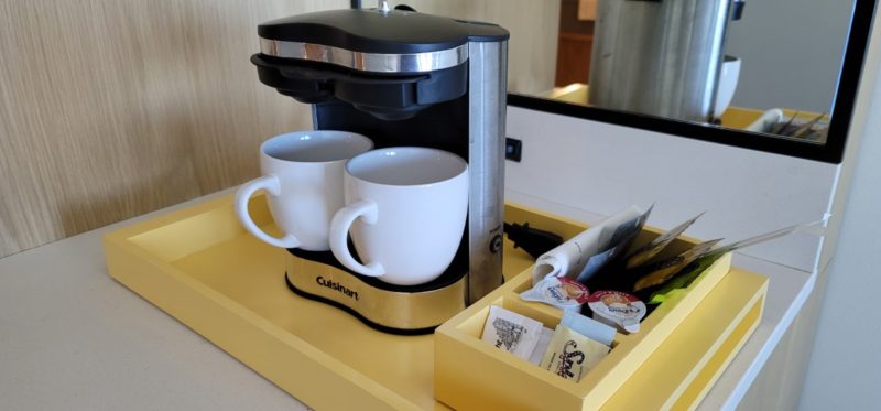 Coffee maker in The Lodge rooms.