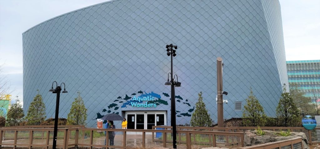 The Aquatic Wonders building at the Mississippi Aquarium.