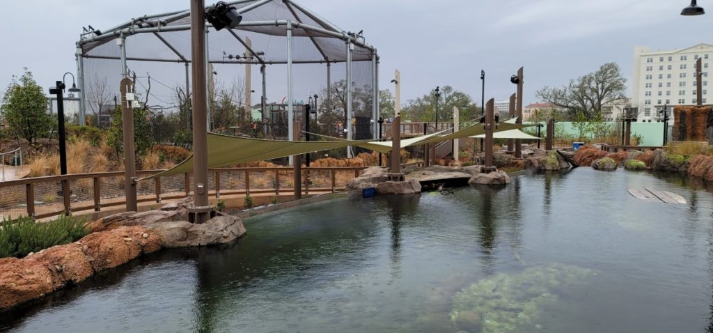 Outdoor exhibits at the MS Aquarium, one of the best things to do in Gulfport.