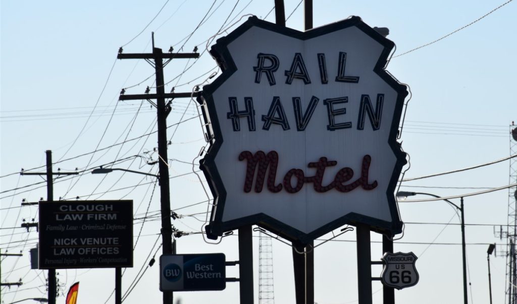 The Rail Haven Motel is one of the nostalgic and historic places to stay on Route 66 in Springfield, Missouri.