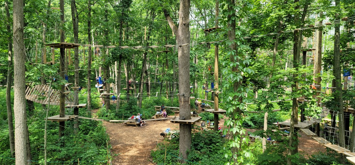 The aerial adventure park, Boundless Adventures, in Bristol, Wisconsin.