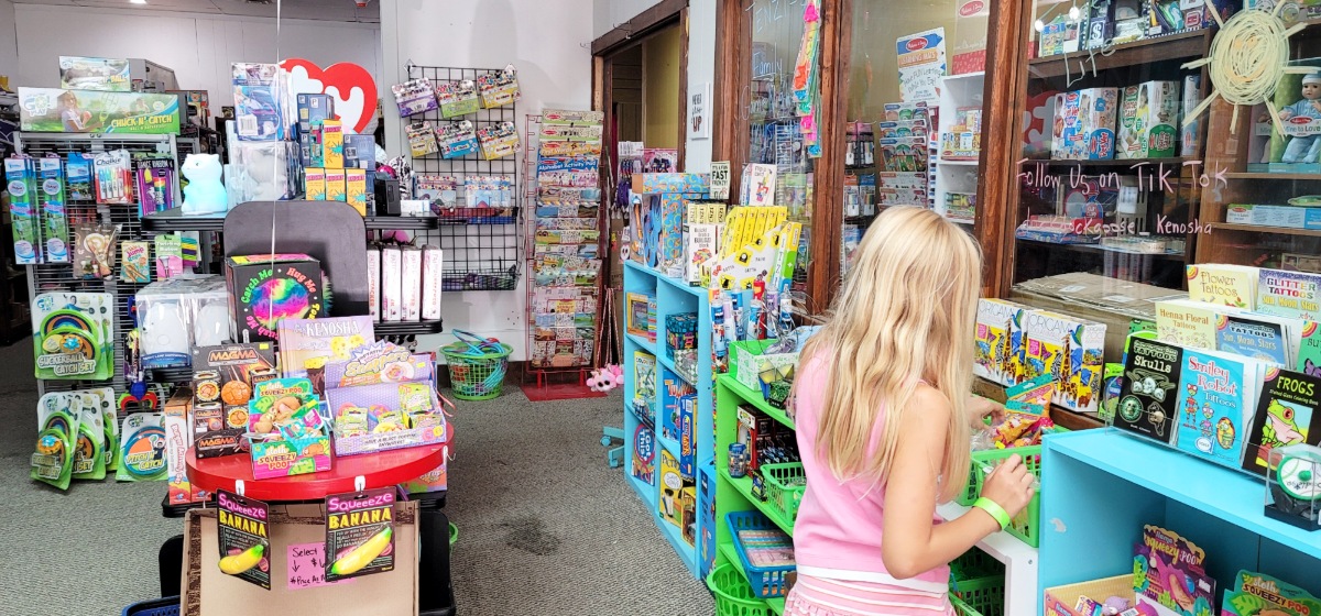 Downtown Kenosha shopping includes the Duck Duck Goose Children's Shop.